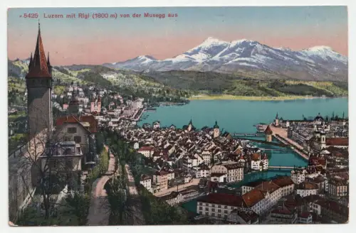 Luzern mit Rigi (1800 m) von der Musegg aus