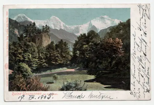Ruine Unspunnen bei Interlaken. jahr 1905