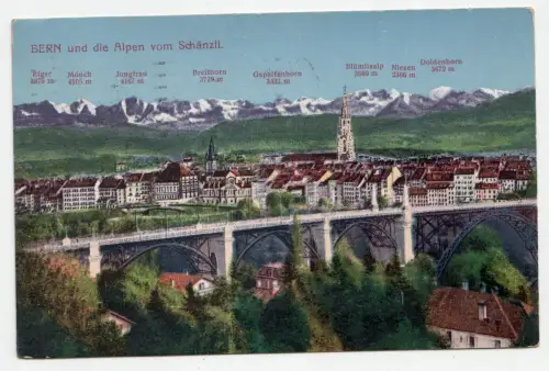 Bern und die Alpen vom Schänzli.