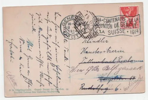 Geneve. Les Mouettes dans la Rade. jahr 1914