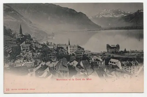 Montreux et la Dent du Midi. jahr 1901