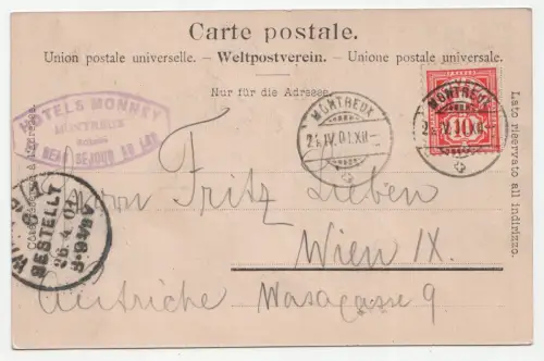 Montreux et la Dent du Midi. jahr 1901