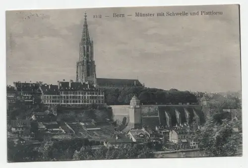Bern - Münster mit Schwelle und Plattform. jahr 1913