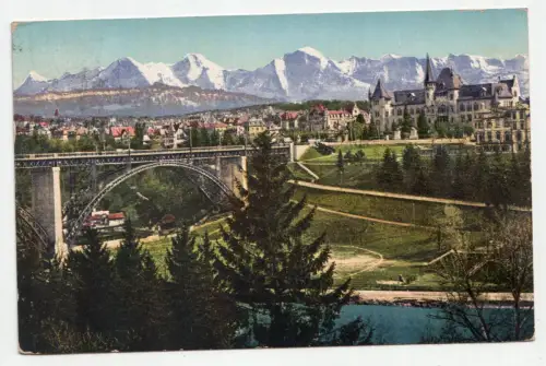 Bern: Kirchenfeldbrücke, Museum und die Alpen. jahr 1919