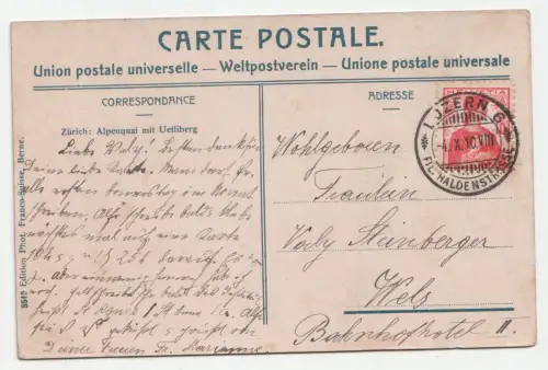 Zürich: Alpenquai mit Uetliberg. jahr 1910