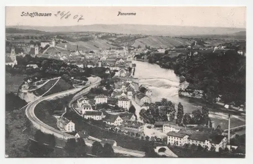 Schaffhausen. Panorama. jahr 1907