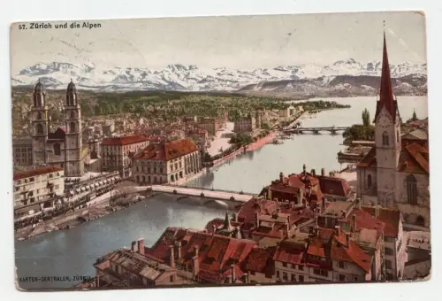 Zürich und die Alpen. jahr 1908