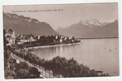 Montreux - Les quais et la Dent du Midi. jahr 1913
