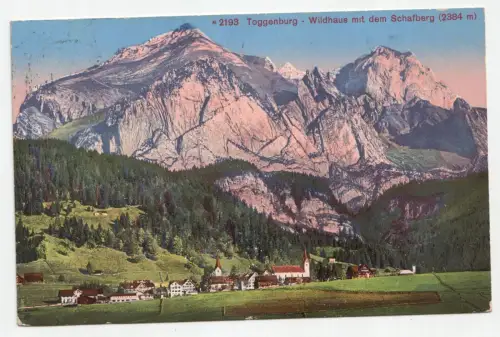 Toggenburg Wildhaus mit dem Schafberg (2384 m). jahr 1913