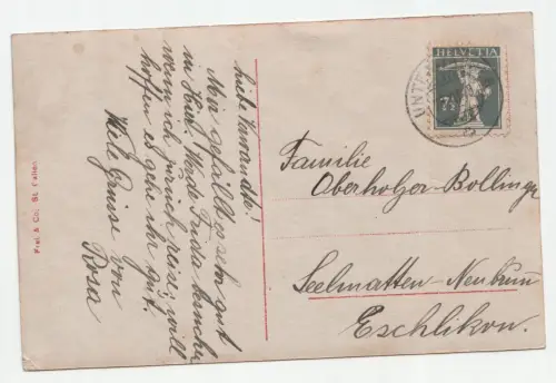 Unterwasser im Toggenburg m. Stoss, Säntis, Schafberg. jahr 1919