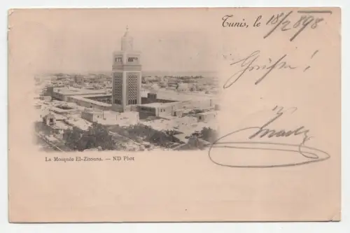Tunis. La Mosquee El-Zitouna. Jahr 1898
