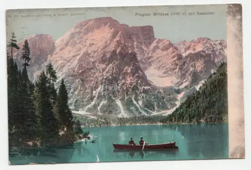 Pragser Wildsee (1496 m) mit Seekofel. jahr 1907