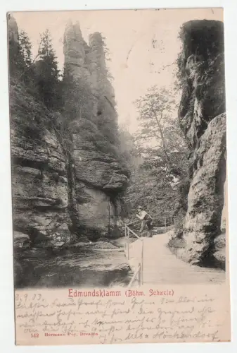 Edmundsklamm (Böhm. Schweiz). jahr 1903