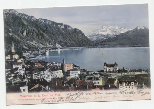 Montreux et la Dent du Midi. jahr 1906