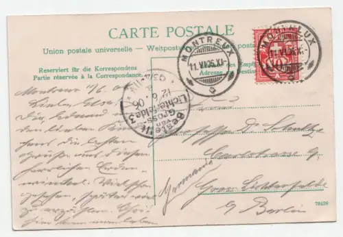 Montreux et la Dent du Midi. jahr 1906