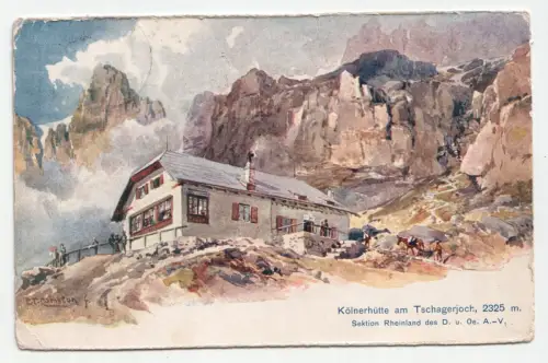 Kölnerhütte am Tschagerjoch, 2325 m. jahr 1911