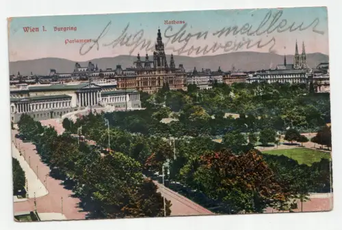 Wien I. Burgring. Parlament. Rathaus. jahr 1913