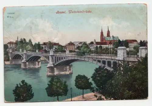 Basel, Wettsteinbrücke. jahr 1906