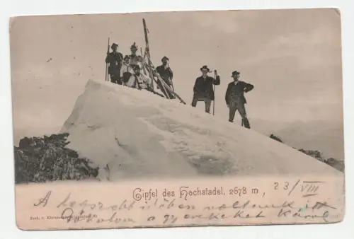 Gipfel des Hochstadel, 2678 m. circa 1912