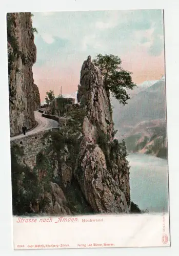 Strasse nach Amden. Hochwand. // Alte Ansichtskarte