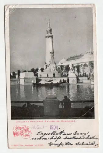 Louisiana Purchase Exposition Monument. jahr 1904