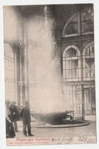 Gruss aus Karlsbad. Der neue Sprudel. jahr 1901