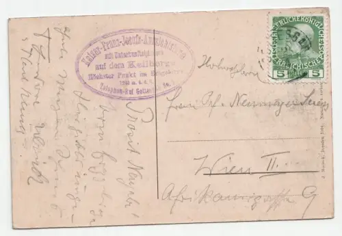 Kaiser Franz Josef Aussichtsturm mit Unterkunft Häusern auf dem Keilberge