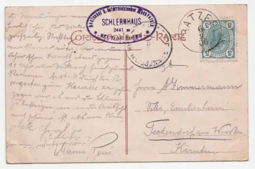 Schlernhäuser mit Rosengarten. jahr 1906