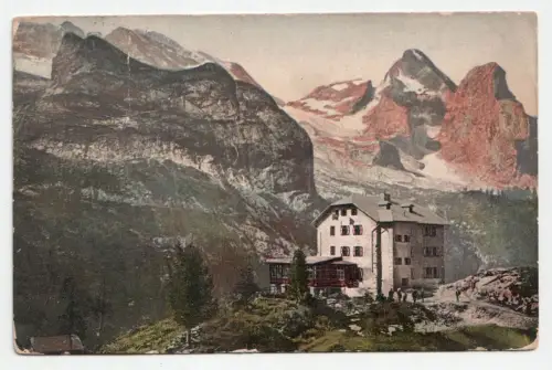 Südtirol. Das Bambergerhaus am fedajapaß. jahr 1913