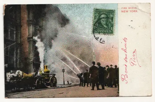 Fire Scene. New York. jahr 1907
