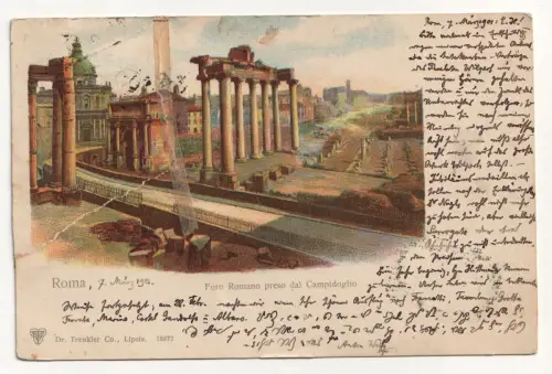 Roma. Foro Romano preso dal Campidoglio. jahr 1901