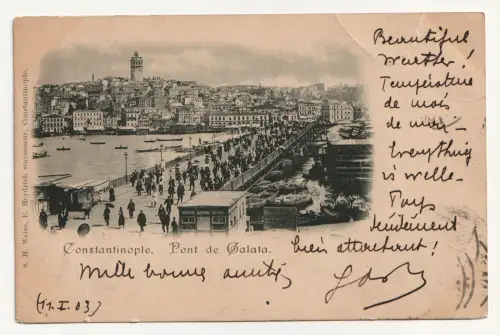 Constantinople. Pont de Galata. jahr 1903