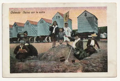 Ostende. Bains sur le sable.