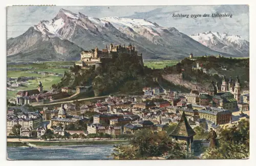 Salzburg gegen den Untersberg. jahr 1911