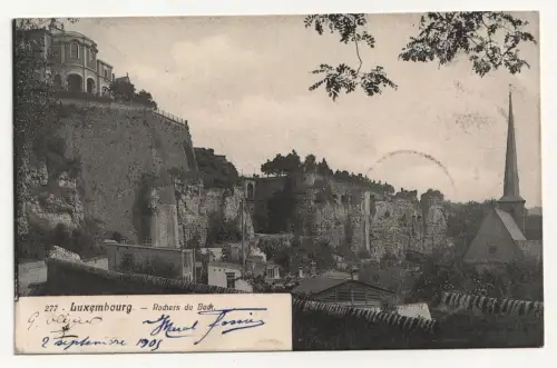 Luxembourg. Rochers du Bock. jahr 1905