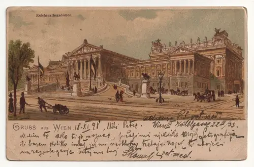 Gruss aus Wien. Reichsrathsgebäude. jahr 1898