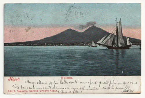 Napoli. Il Vesuvio. jahr 1907