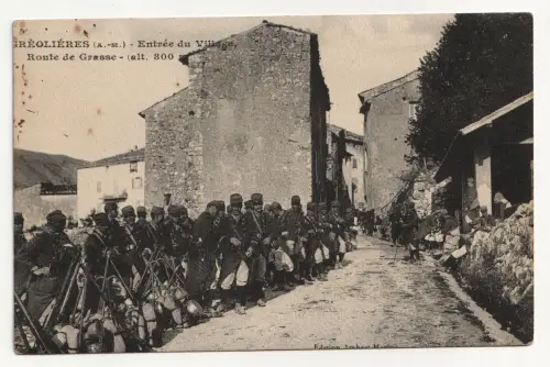 Greolieres. Entree du Village. Route de Grasse.