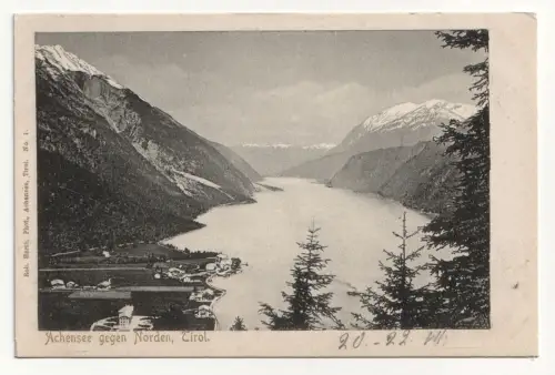 Achensee gegen Norden, Tirol. Alte Ansichtskarte