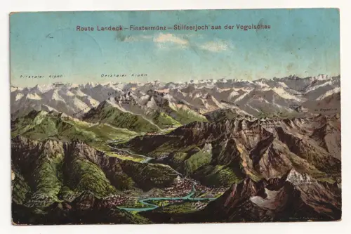 Route Landeck - Finstermünz - Stilfserjoch aus der Vogelschau