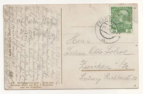 Stilfserjochstrasse Blick vom Weissen Knott auf Hlg Brunnen jahr 1912