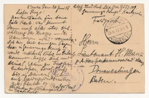 Strassburg. Statthalter-Palast. jahr 1917 // Feldpost