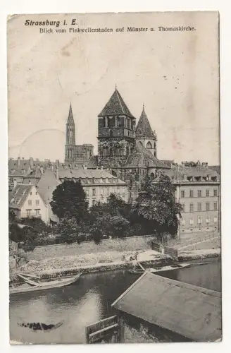 Strassburg. Blick vom Finkweilerstaden auf Münster u. Thomaskirche. jahr 1905