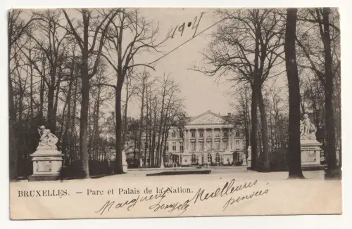 Bruxelles. Parc et Palais de la Nation. jahr 1904
