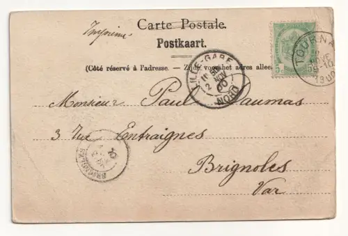 Souvenir de Tournai. Le Pont des Trous. jahr 1900