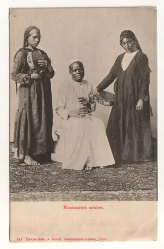 Musicantes arabes. Alte Ansichtskarte