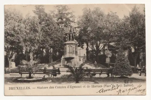 Bruxelles. Statues des Comtes d Egmont et de Hornes Place du Petit Sablon 1903