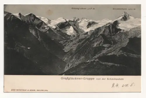 Großglockner-Gruppe von der Schmittenhöh. jahr 1905