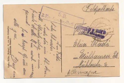 Wilhelmstrasse. jahr 1918. Feldpost