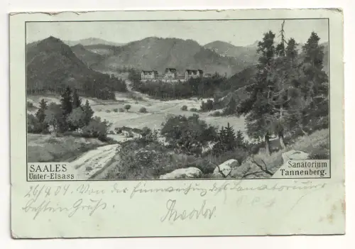 Saales Unter-Elsass. Sanatorium Tannenberg. jahr 1904